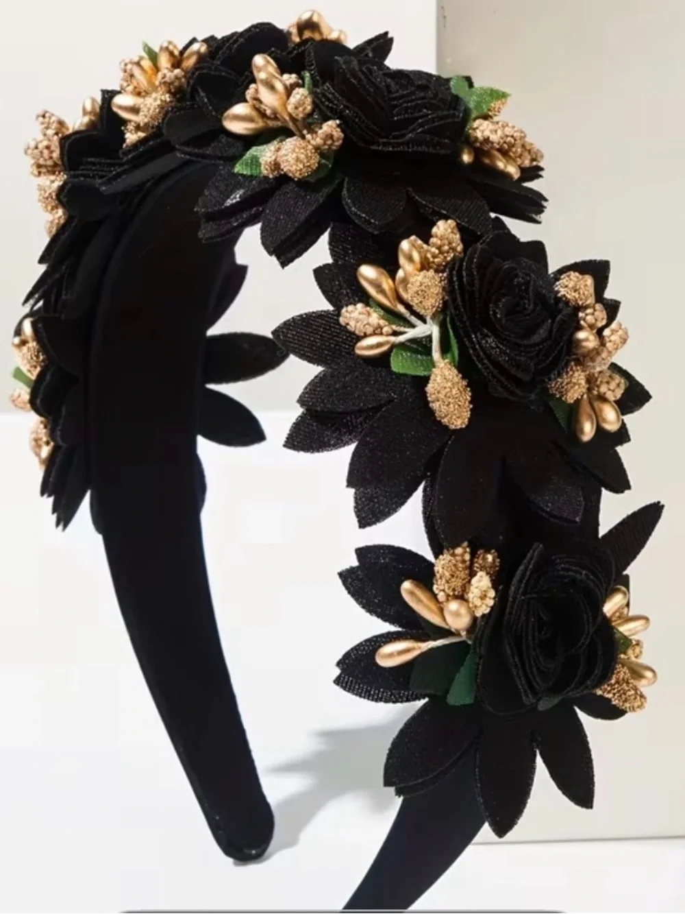 3PCS Forest Simulation Flowers,Ultra-Ethereal Hairpin Headband-yellow black blue